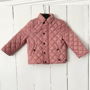 Authentic Burberry Mini Lyle quilted jacket, light pink, size 18 months